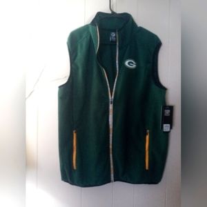 NFL Green Bay Packers Vest, size small, green and gold.